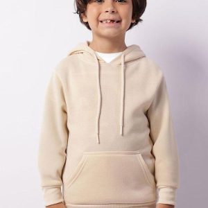 Blusão Moletom Infantil com Capuz Bege