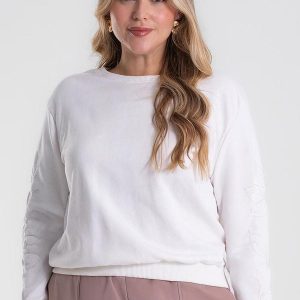 Blusão Moletom Plus Size Bege