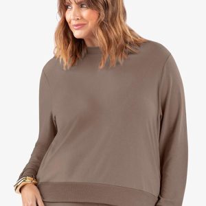 Blusão Plus Size Manga Longa Marrom