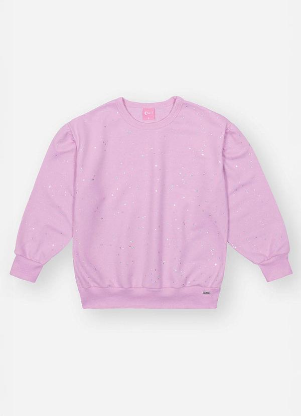 Blusão com Glitter Infantil Menina Roxo