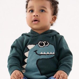 Blusão em Tricô para Bebê Menino Verde