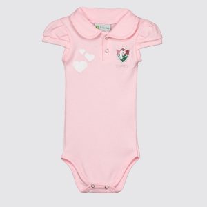 Body Polo Fluminense Infantil Rosa