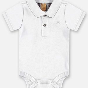 Body Polo Suedine Bebê Menino Branco