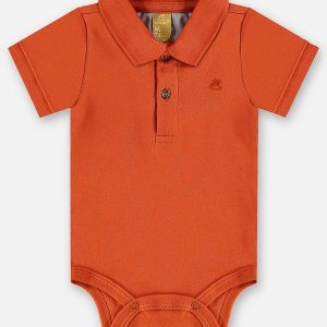 Body Polo Suedine Bebê Menino Laranja