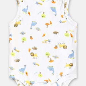 Body Regata Bebê Menino Suedine Branco