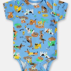 Body para Bebê Menino em Suedine Azul
