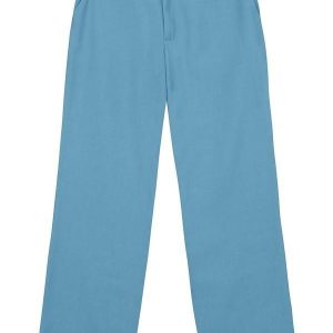 Calça Alfaiataria em Viscose Sarjada Azul Claro