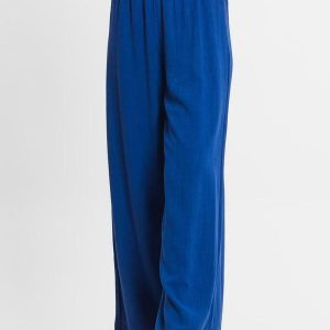 Calça Feminina Pantalona Lisa Azul