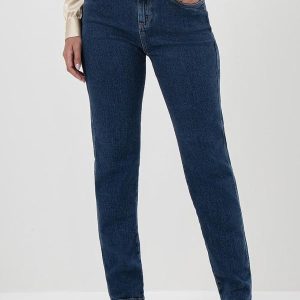 Calça Jeans Reta Slim Azul Escuro Safira