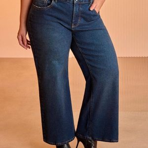 Calça Jeans Wide Leg Plus Size Azul