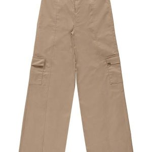 Calça Juvenil Sarja com Elastano Bolsos Bege