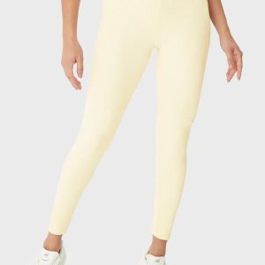 Calça Legging Canelada Malha Dry Off White