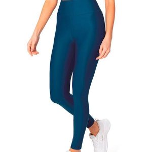 Calça Legging Malha Uv com Bolso Active Azul