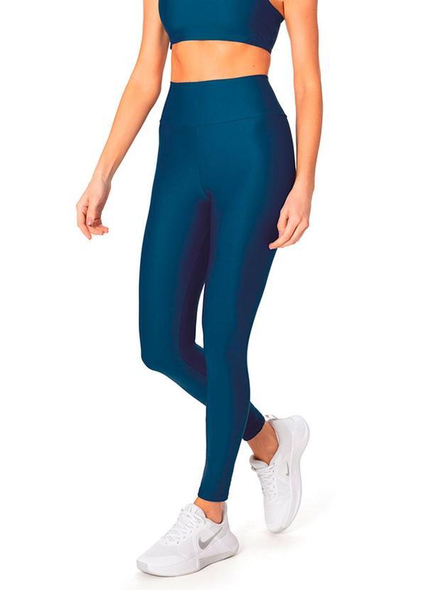 Calça Legging Malha Uv com Bolso Active Azul
