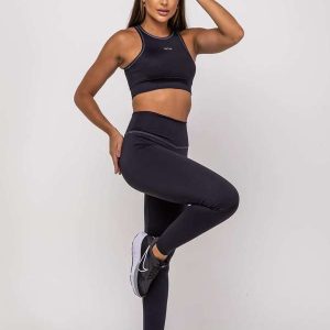 Calça Legging Suplex Poliamida com Costura Preto