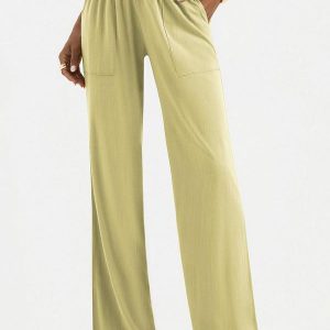 Calça Pantalona em Viscose Caramelo