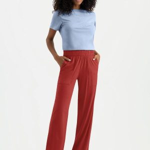 Calça Pantalona em Viscose Vermelho