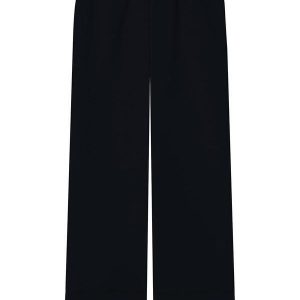 Calça Reta em Moletom com Bolso Preto