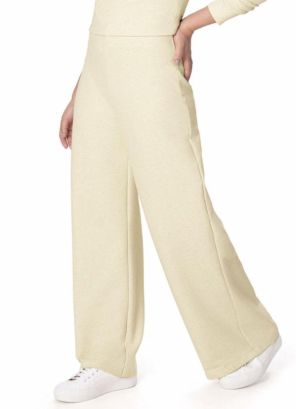 Calça Wide Leg em Linho Off White