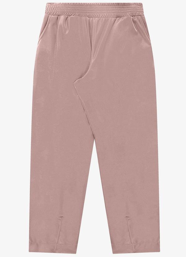 Calça em Courino Texturizado Rosa