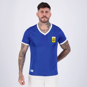 Camisa Argentina Retrô Copa 1986 Azul