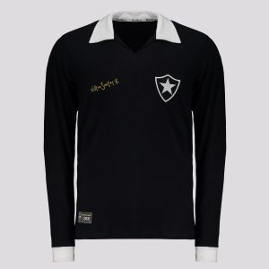 Camisa Botafogo Retrô Nilton Santos Manga Longa Preta