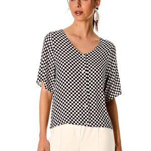 Camisa Feminina Viscose Creponada Preto