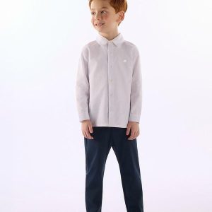 Camisa Infantil Clássica em Algodão Branco