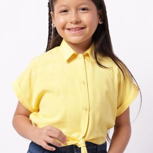 Camisa Infantil Cropped Amarela