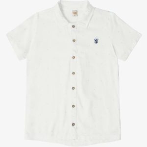 Camisa Juvenil Viscose Dobby Branco