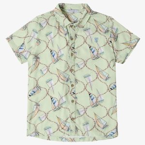 Camisa Juvenil Viscose Dobby Marrom