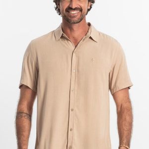 Camisa Masculina Viscolinho Marrom