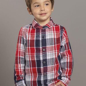Camisa Menino Manga Longa Flanela Azul