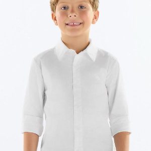 Camisa Menino Tricoline Branco