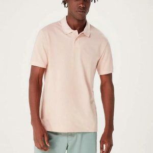 Camisa Polo Masculina em Piquet Rosa