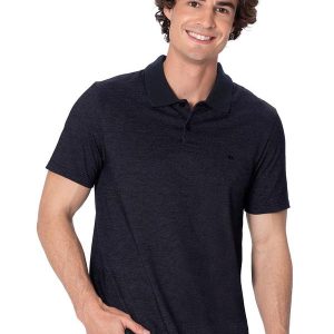 Camisa Polo Slim com Bordado Azul Marinho