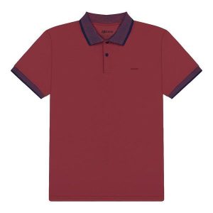 Camisa Polo com Retilínea Vermelho