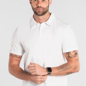 Camisa Polo em Piquet Branco