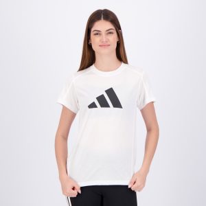 Camiseta Adidas Essentials Logo Feminina Branca e Preta