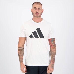 Camiseta Adidas Run It Branca e Preta