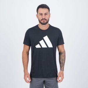 Camiseta Adidas Run It Preta e Branca