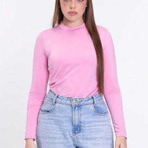 Camiseta Adulto Gola Térmico Uv50+ Rosa