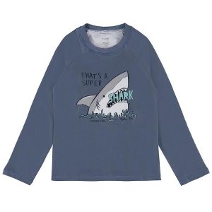 Camiseta Azul Escuro Tubarão Uv Menino
