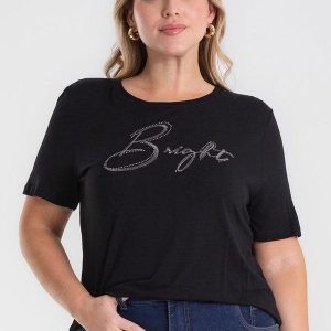 Camiseta Bordado Plus Size Preto