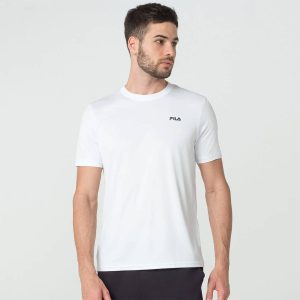 Camiseta Fila Basic Sports II Branco e Prata