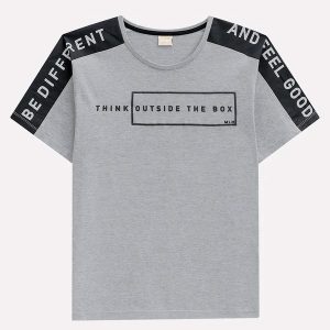 Camiseta Infanil Menino Lettering Cinza