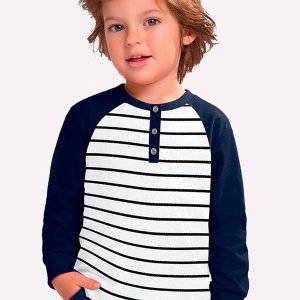 Camiseta Infantil Menino Listras Azul