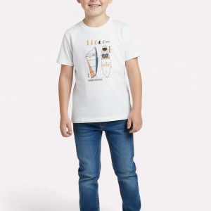 Camiseta Infantil Menino Praia Off White