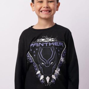 Camiseta Infantil Pantera Negra Preta