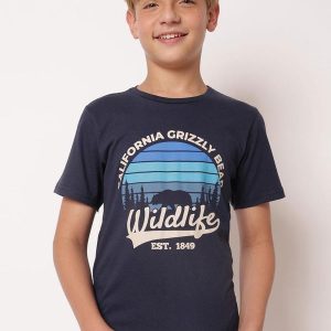 Camiseta Juvenil Estampa California Marinho